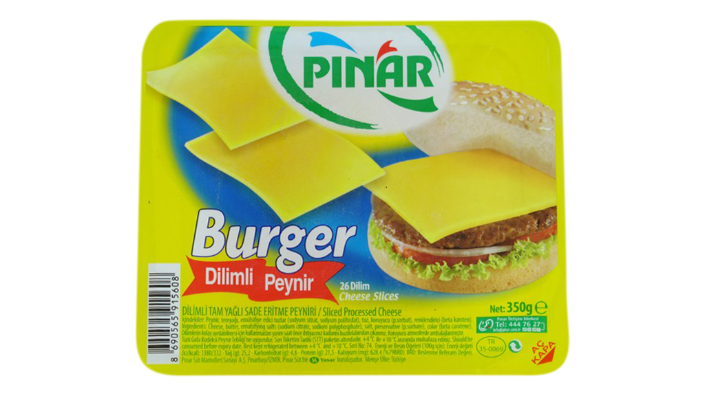 Pınar Burger Peynir Dılımlı 350 Gr.